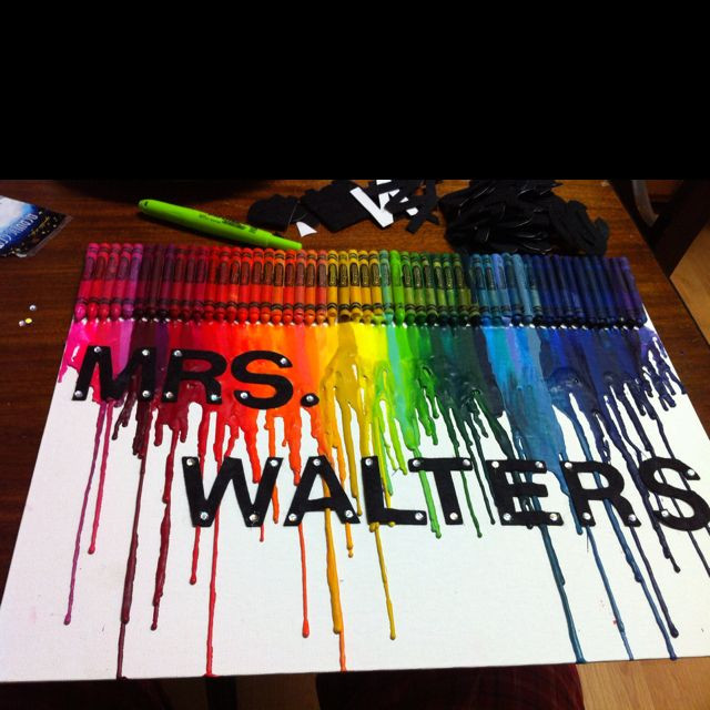 Christmas Art Ideas For Teachers
 Melted crayons teacher t for Christmas
