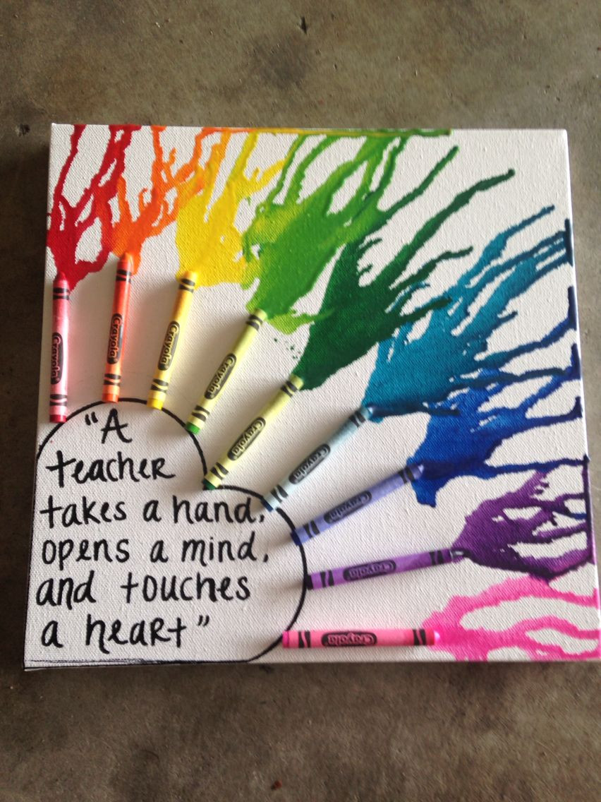 Christmas Art Ideas For Teachers
 Melting crayon art Cute t for your favorite teacher