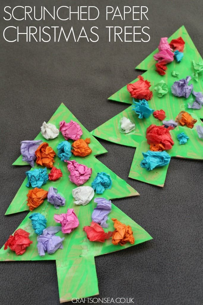 Christmas Arts And Craft Ideas For Toddlers
 Scrunched Paper Christmas Trees