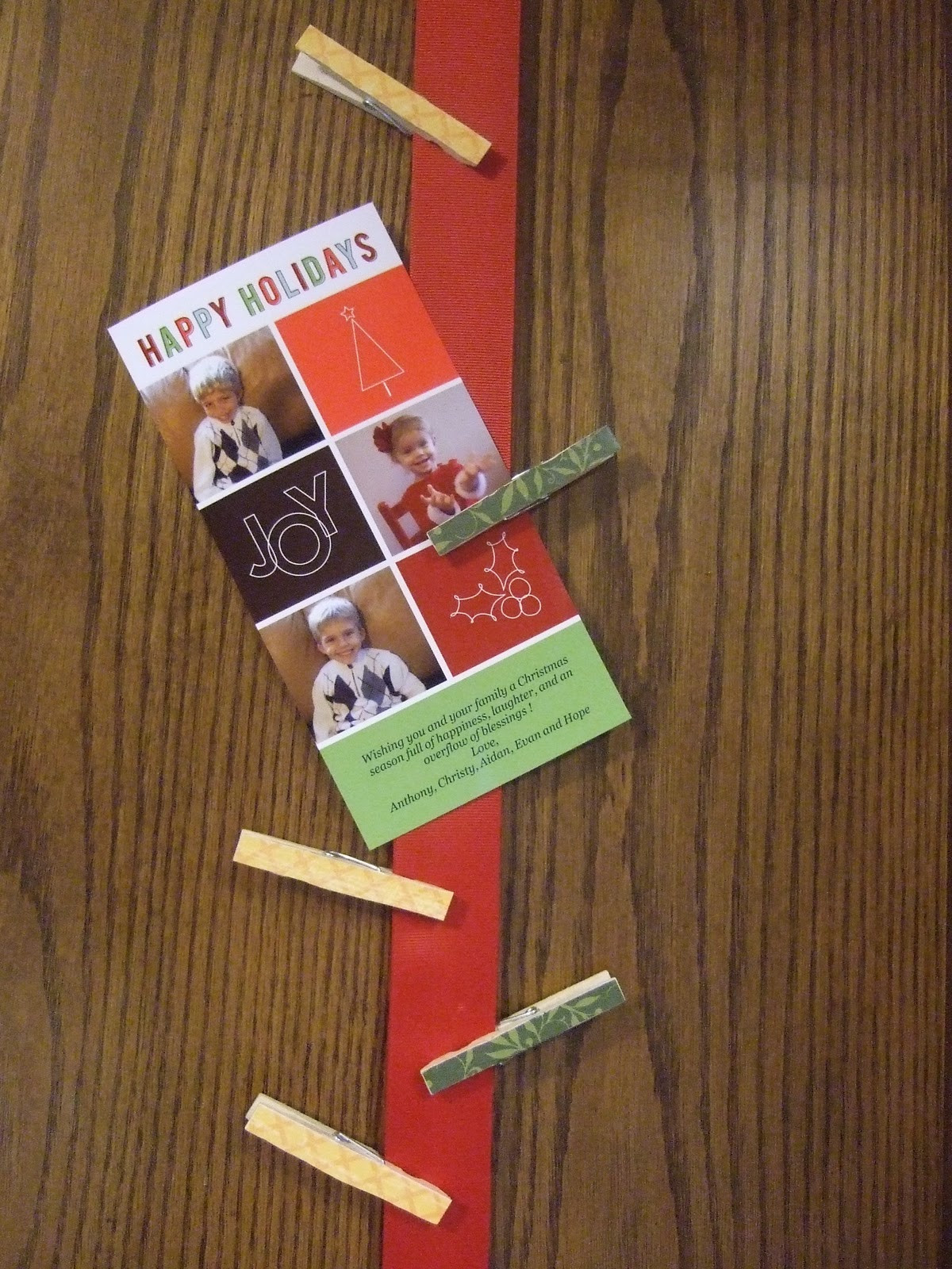 Christmas Card Holder DIY
 A Little Bit of Everything DIY Ribbon Christmas card holder