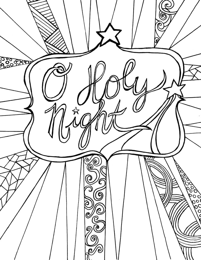 Christmas Coloring Book For Adults
 O Holy Night Free Adult Coloring Sheet Printable