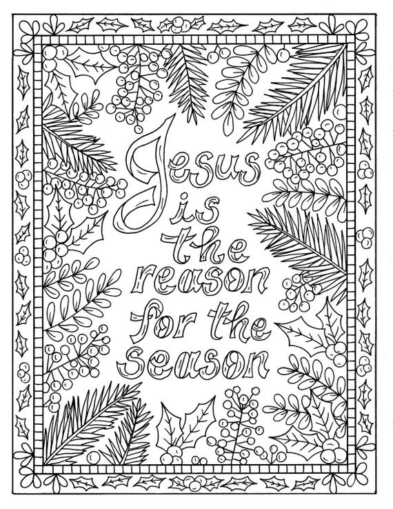 Christmas Coloring Book For Adults
 5 Christian Coloring Pages for Christmas Color Book Digital