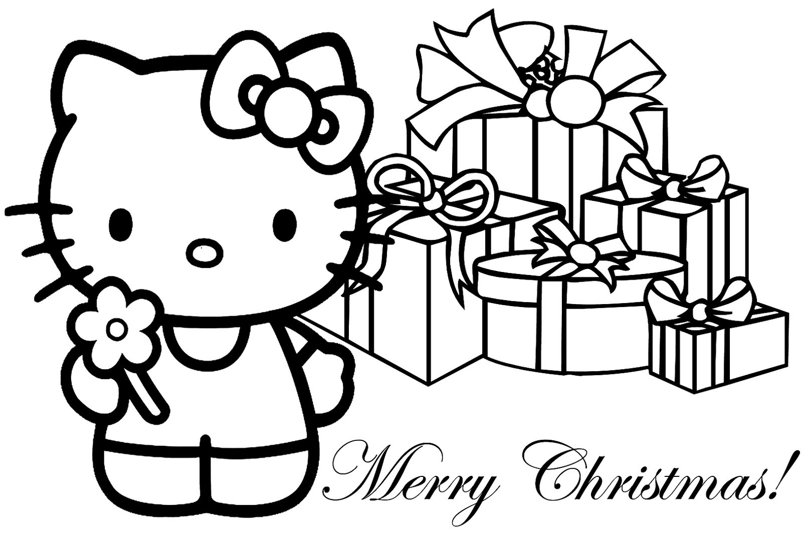 Christmas Coloring Page For Kids
 Hello Kitty Christmas Coloring Pages 1