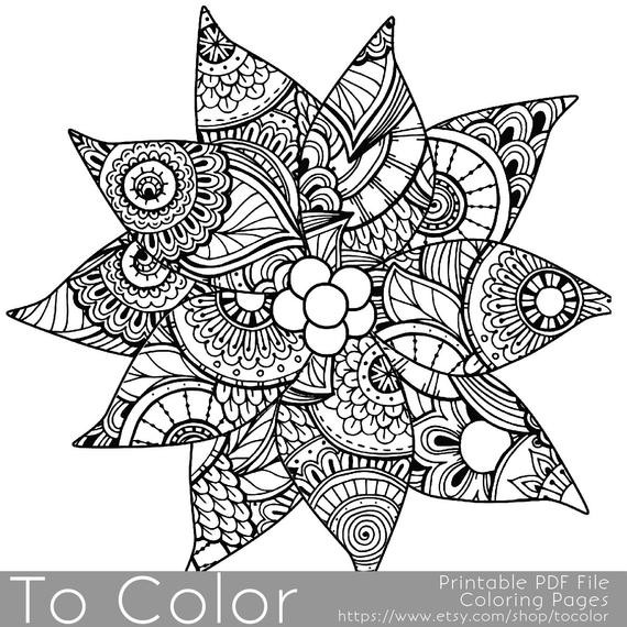 Christmas Coloring Pages Adults
 Christmas Coloring Page for Adults Poinsettia Coloring Page