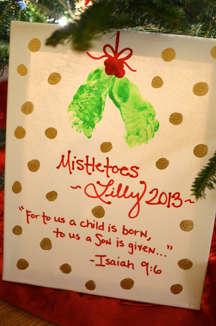 Christmas Crafts For Babies
 Easy DIY Mistletoes Baby Feet Christmas Craft Tar Gift