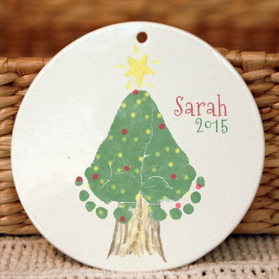Christmas Crafts For Babies
 Items similar to Christmas Tree Footprint Ornament 302A