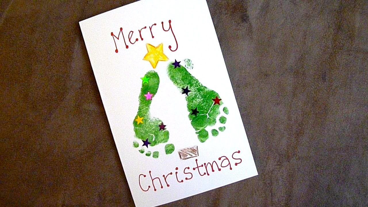 Christmas Crafts For Babies
 Baby Holiday Craft Easy Footprint Christmas Cards