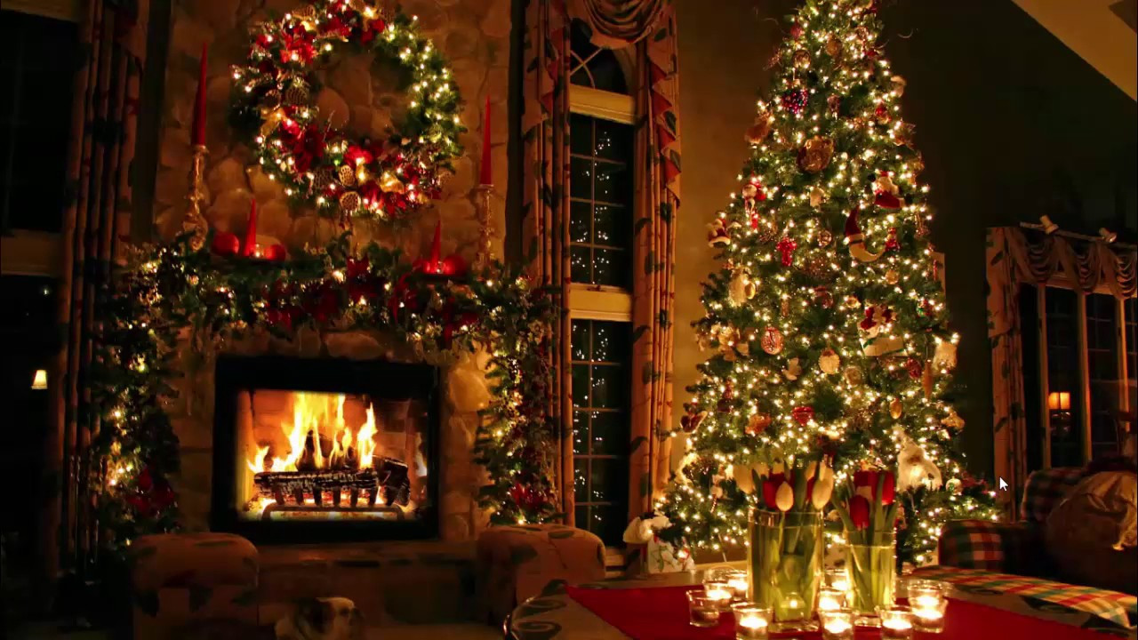 Christmas Fireplace Backdrop
 Classic Christmas Music with a Fireplace and Beautiful