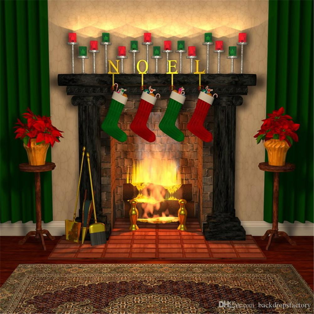 Christmas Fireplace Backdrop
 2019 Indoor Fireplace Christmas Backdrops Fond
