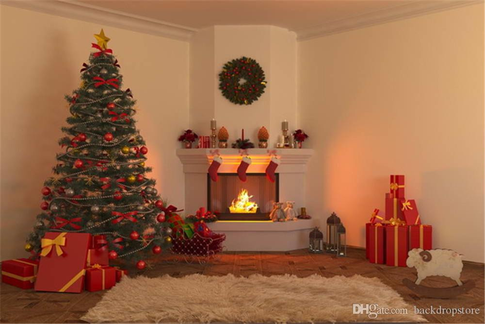 Christmas Fireplace Backdrop
 2019 Merry Xmas Eve Fireplace graphy Background