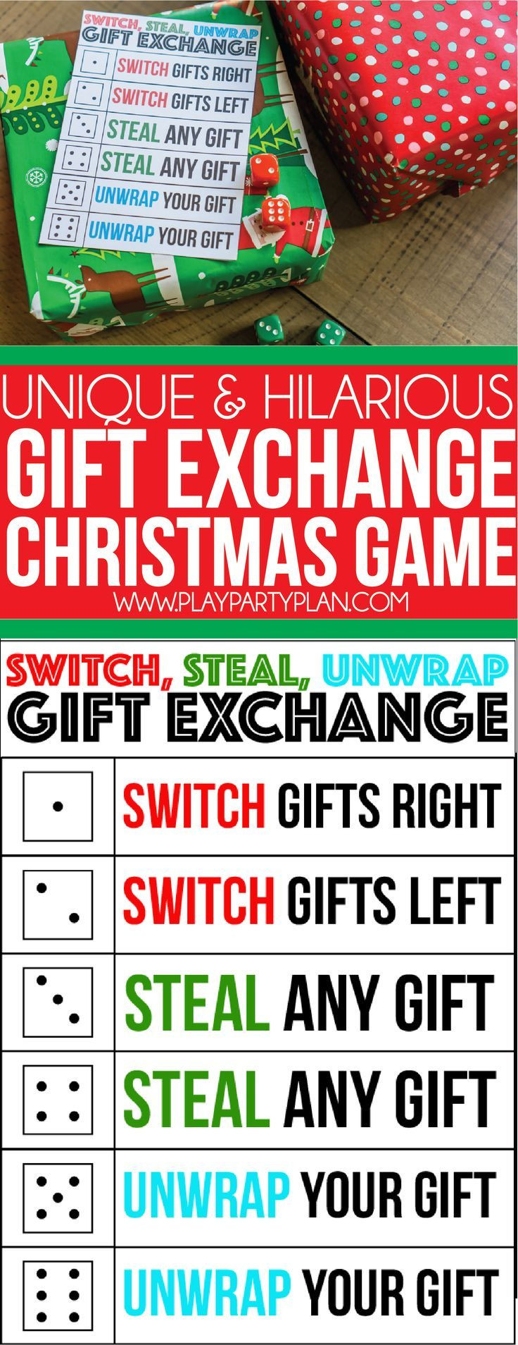 Christmas Gift Exchange Ideas For Kids
 Switch Steal Unwrap Luck of the Dice Gift Exchange Game