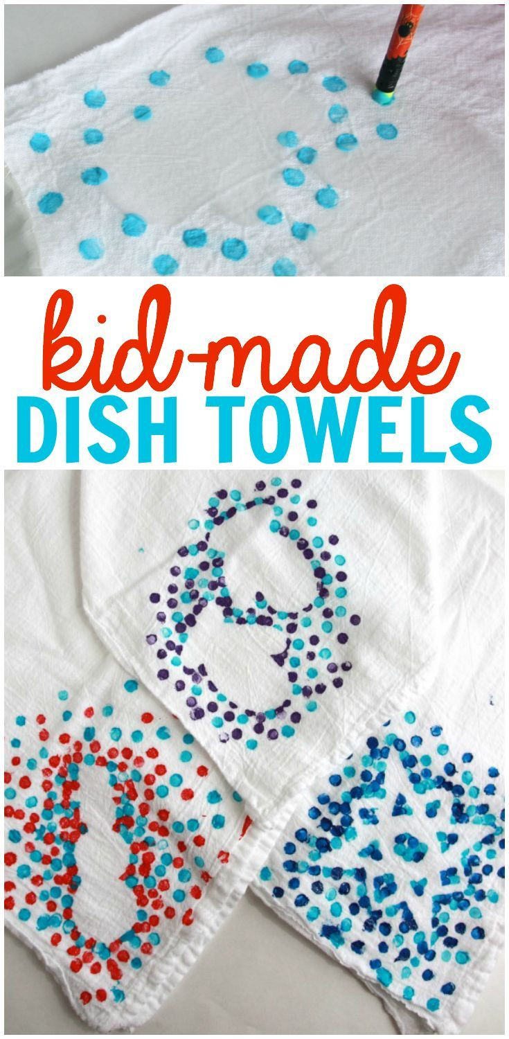 Christmas Gifts For Parents From Kids
 Kid Made Dish Towels