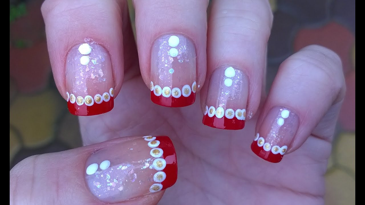Christmas Nail Designs For Short Nails
 CUTE CHRISTMAS NAIL ART FESTIVE FRENCH MANICURE Short