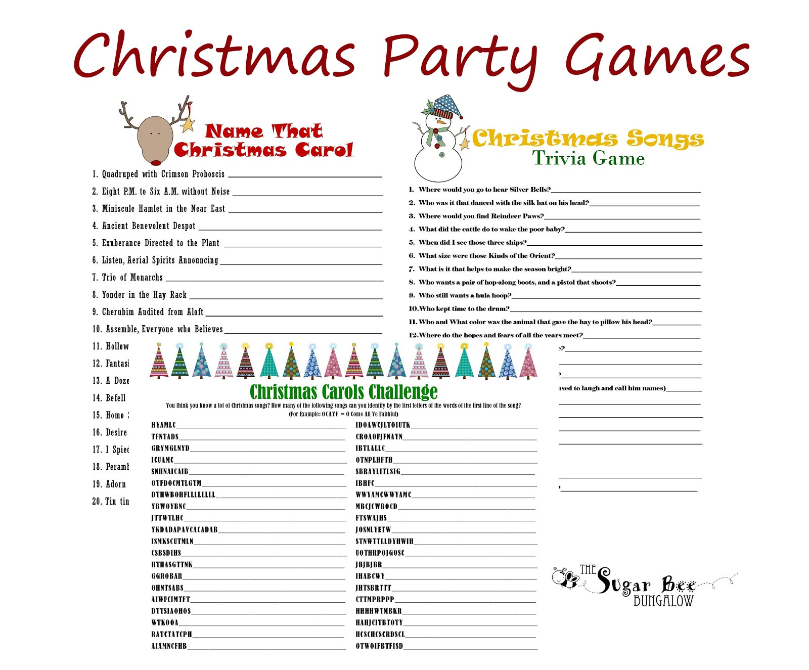 Christmas Party Activity Ideas
 The Sugar Bee Bungalow December 2012