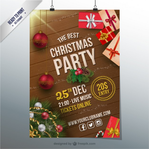 Christmas Party Flyer Ideas
 Christmas party cmyk flyer Vector