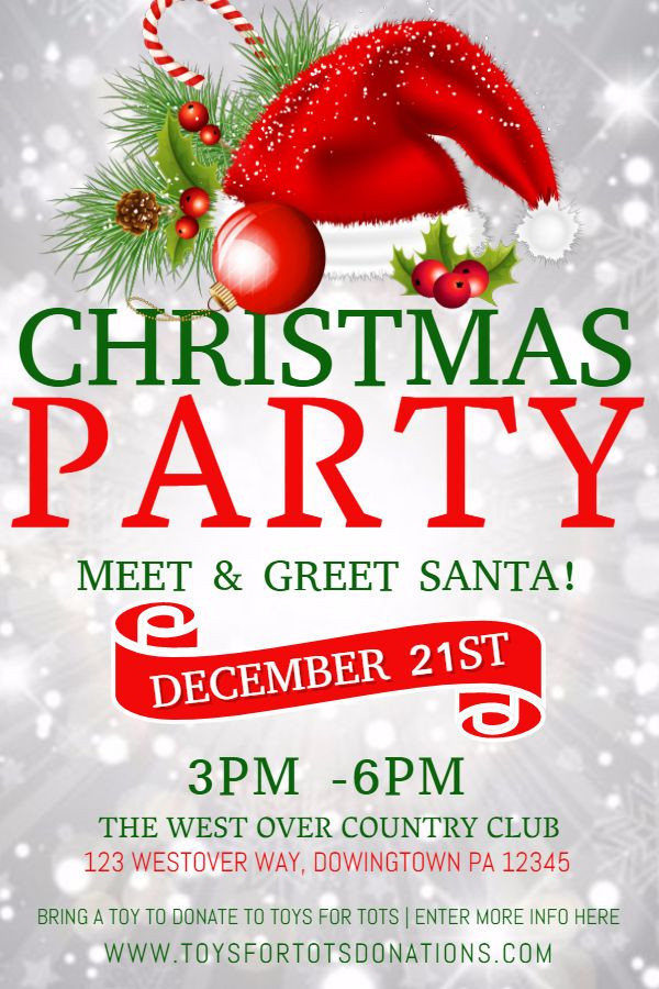 Christmas Party Flyer Ideas
 Christmas party poster design template