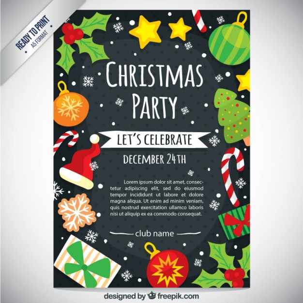 Christmas Party Flyer Ideas
 Cute christmas party flyer Vector