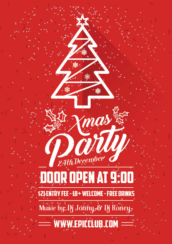 Christmas Party Flyer Ideas
 Free A4 Christmas Party Flyer Design Template & Mock up PSD