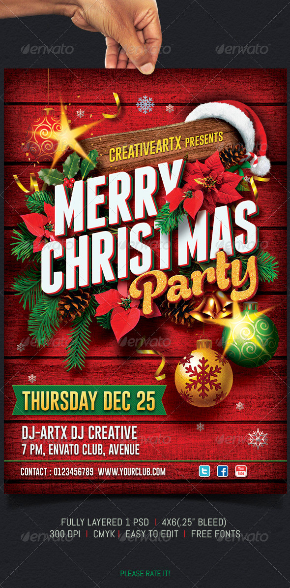 Christmas Party Flyer Ideas
 Christmas Party Flyer by creativeartx