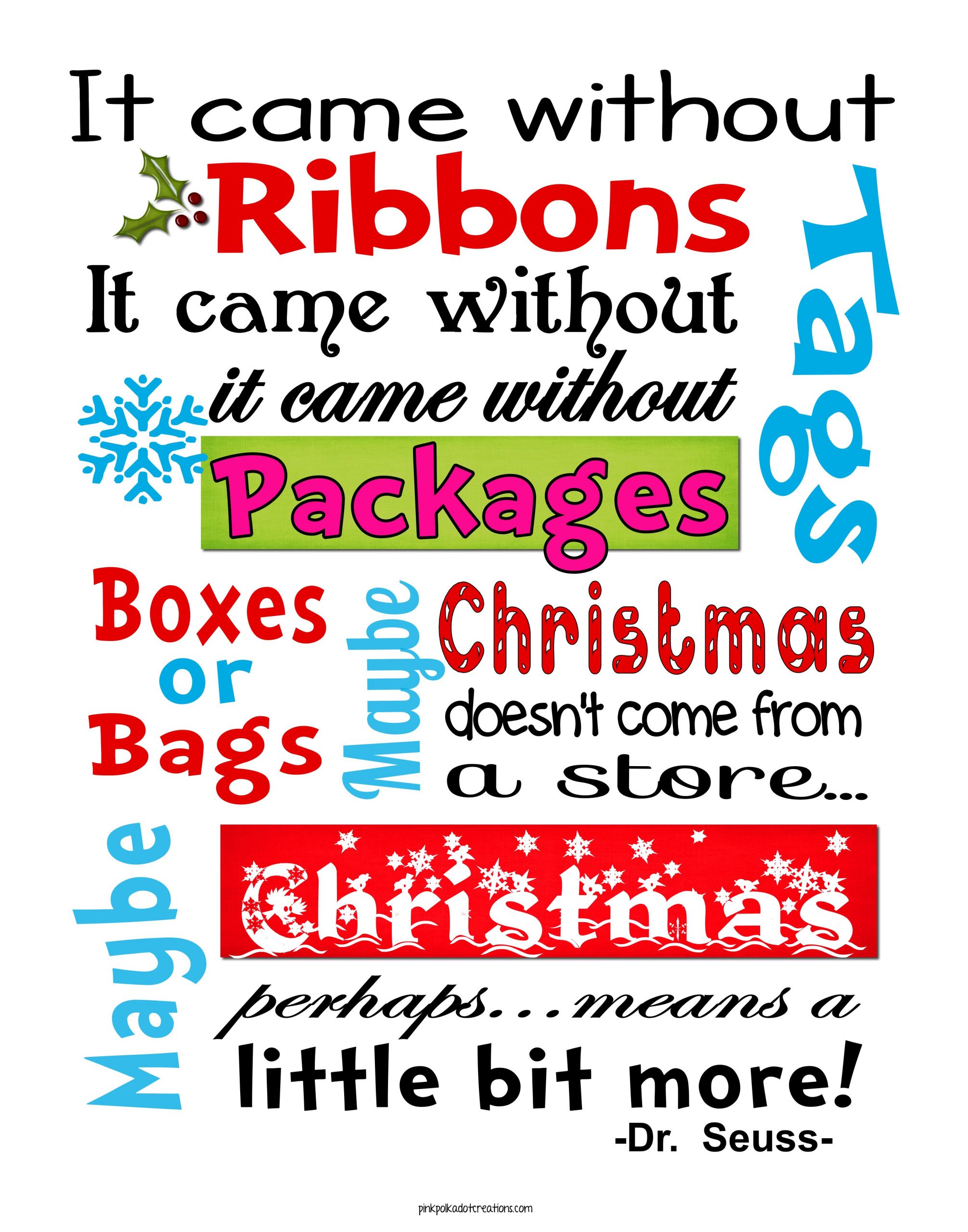 Christmas Quote From The Grinch
 Whimsical Christmas Frame and Free Printables Pink
