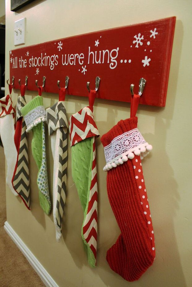 Christmas Stockings DIY
 6 Weeks of Holiday DIY Week 1 DIY Stocking Hangers
