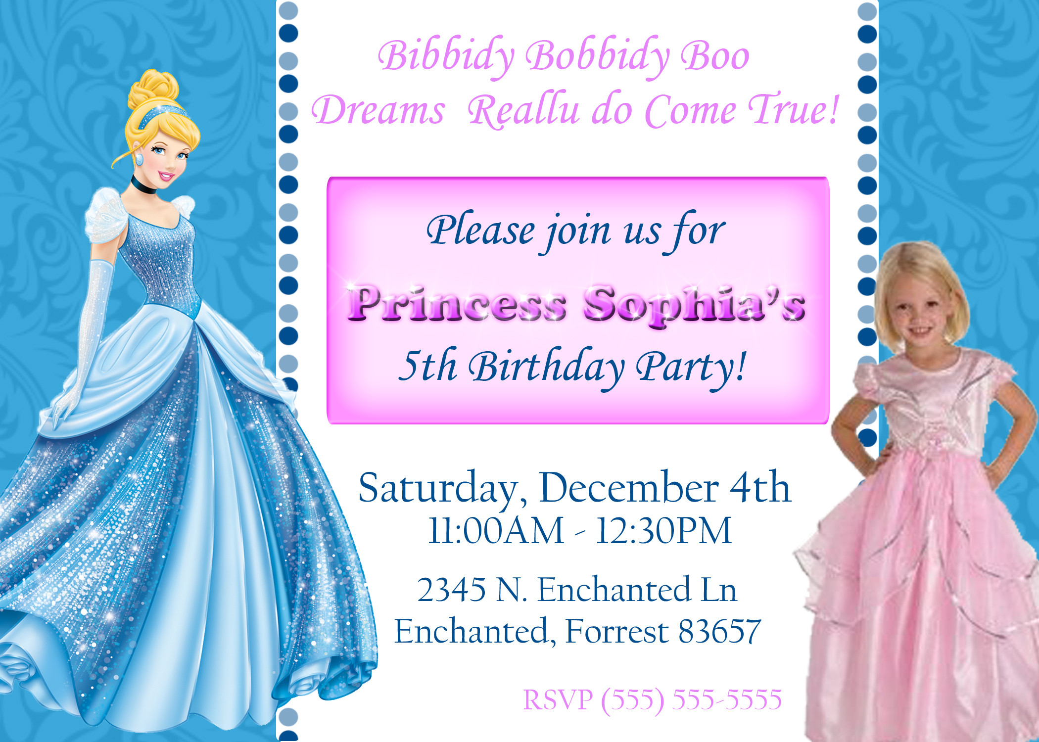 Cinderella Birthday Invitations
 Cinderella Birthday Invitations