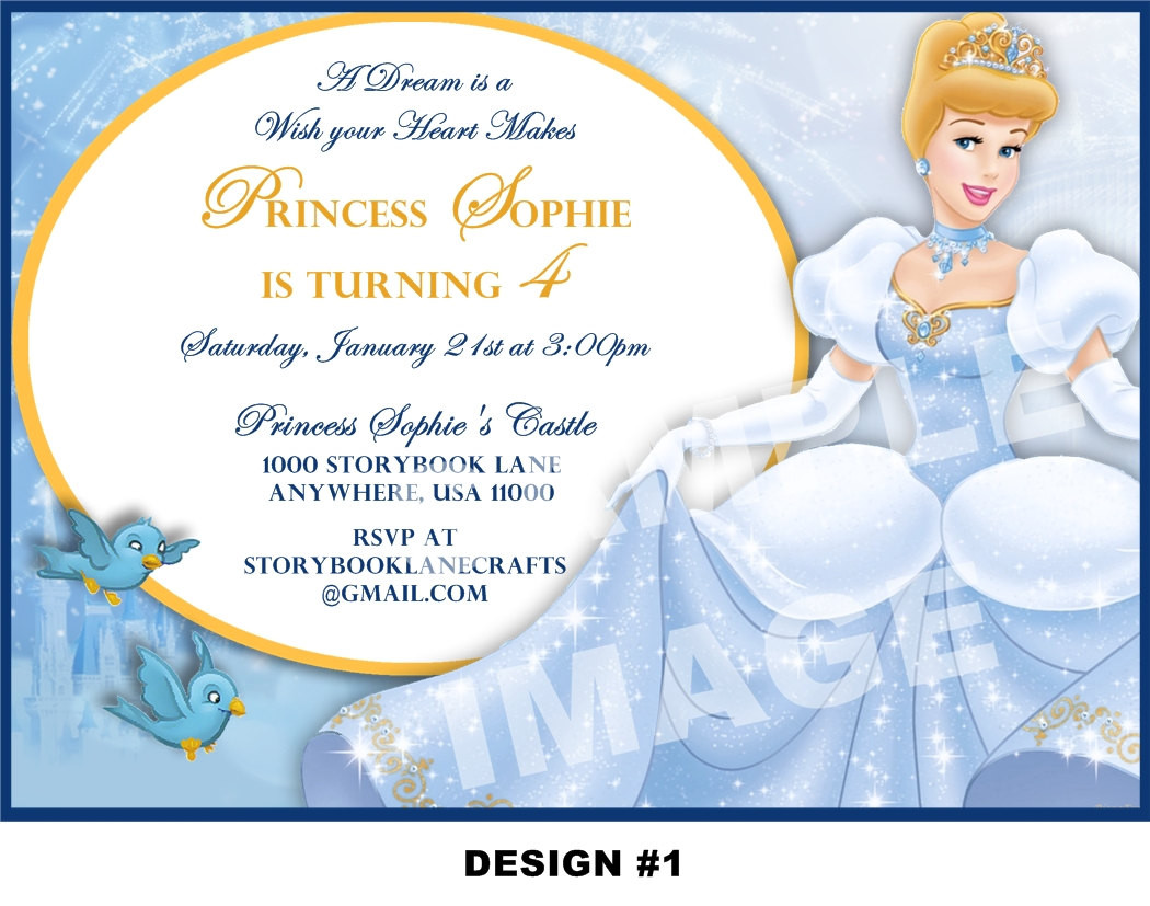 Cinderella Birthday Invitations
 Cinderella Invitation Disney Princess Birthday Party