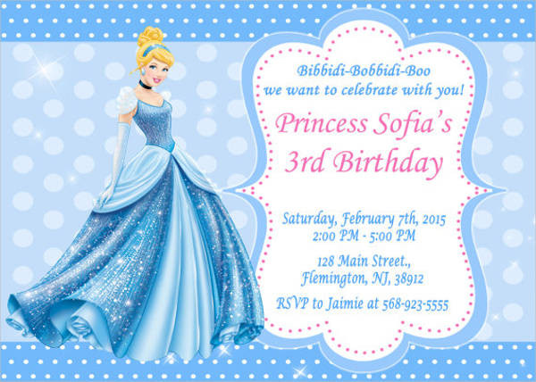 Cinderella Birthday Invitations
 12 Cinderella Invitations Download
