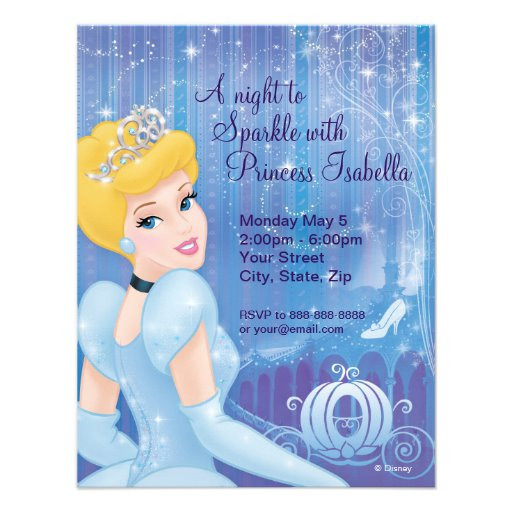 Cinderella Birthday Invitations
 Cinderella Birthday Invitation 4 25" X 5 5" Invitation