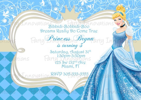 Cinderella Birthday Invitations
 Cinderella Printable Birthday Party by PartyInnovations09
