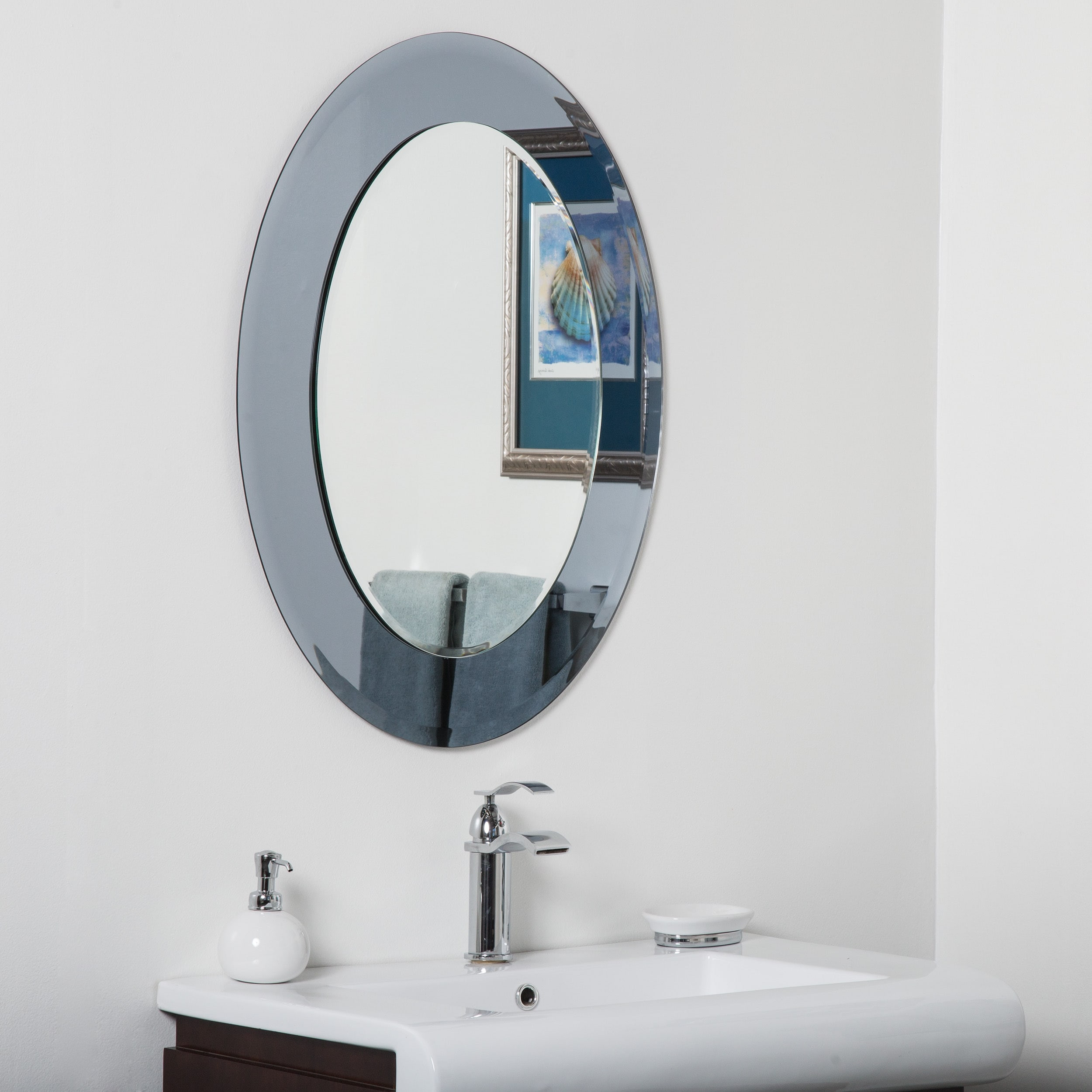 Circular Bathroom Mirror
 Decor Wonderland Cayman Glass Beveled Round Bathroom