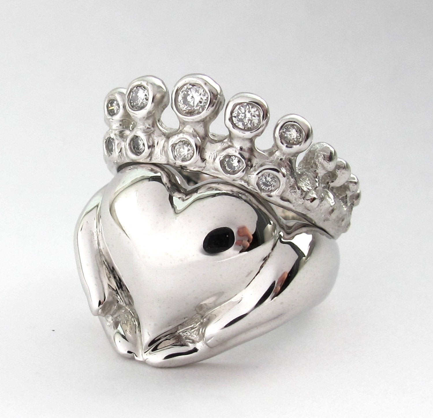 Claddagh Wedding Ring Sets
 Claddagh Wedding Set White Gold Diamond Engagement Ring