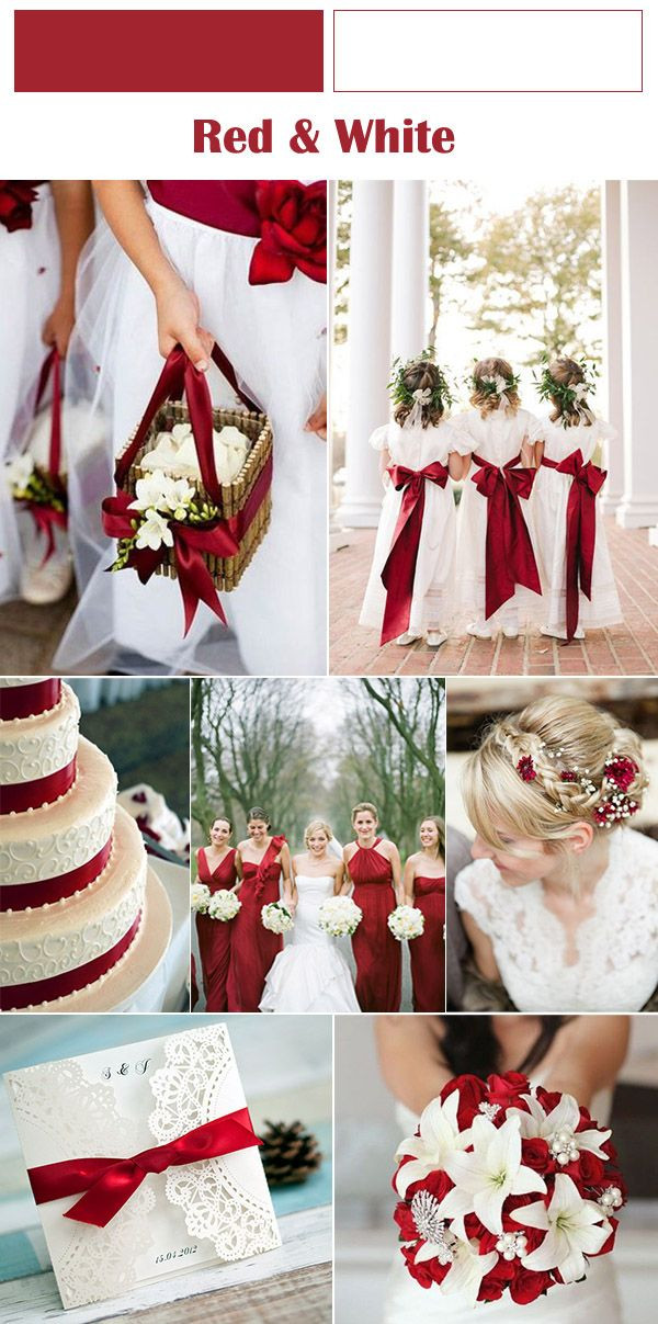 Classic Wedding Colors
 Six Classic Red Fall and Winter Wedding Color palettes