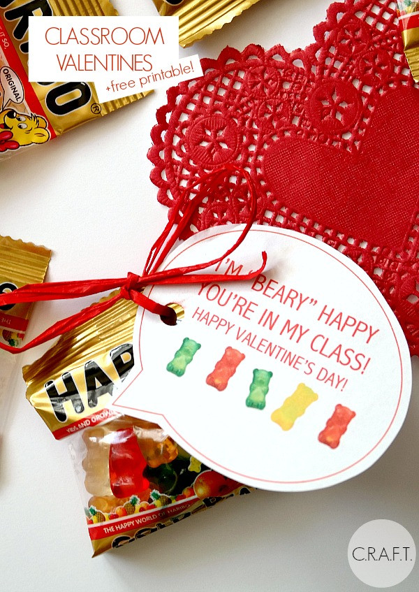 Classroom Valentine Gift Ideas
 "Beary" cute valentine card ideas