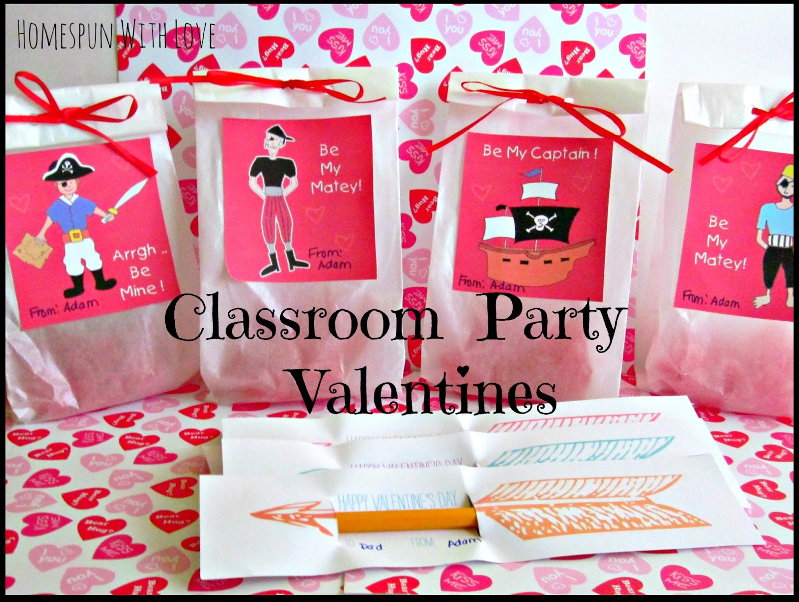 Classroom Valentine Gift Ideas
 Homespun With Love Classroom Party Valentines Free