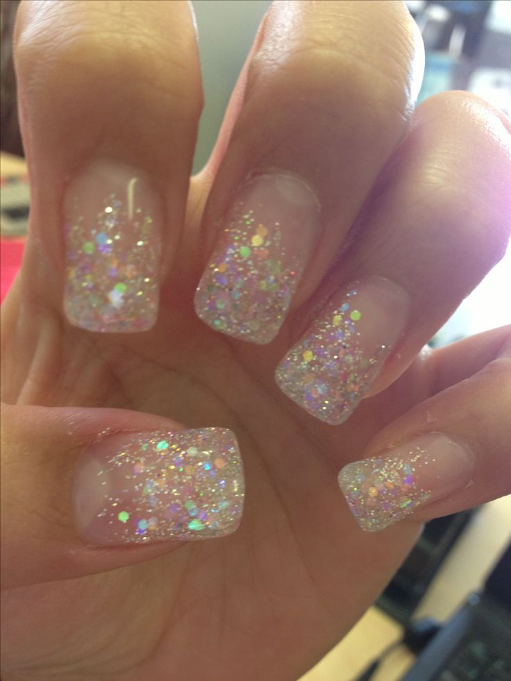 Clear Glitter Nails
 Best 25 Clear glitter nails ideas on Pinterest