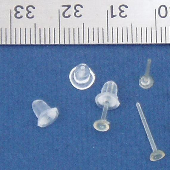 Clear Stud Earrings
 36 Clear Plastic Post Earring Findings Studs with by