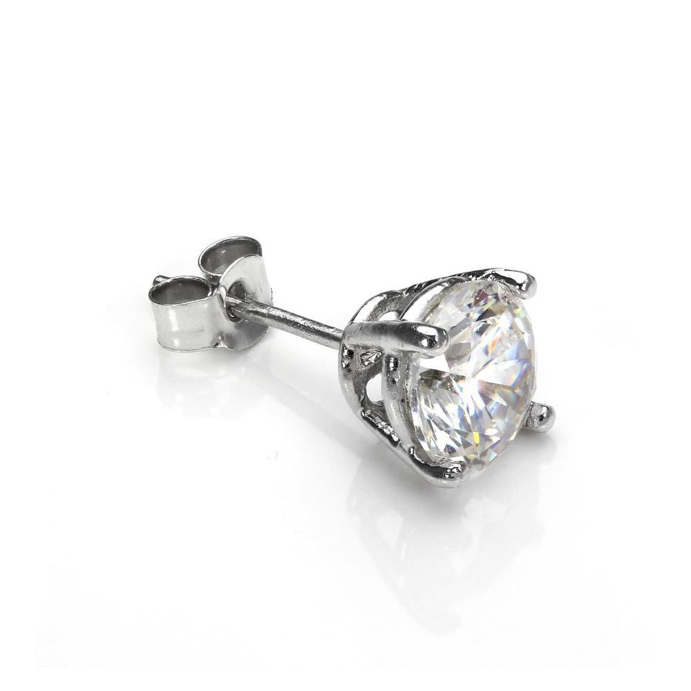 Clear Stud Earrings
 9ct White Gold Martini Claw 6mm Round Clear Crystal CZ Ear