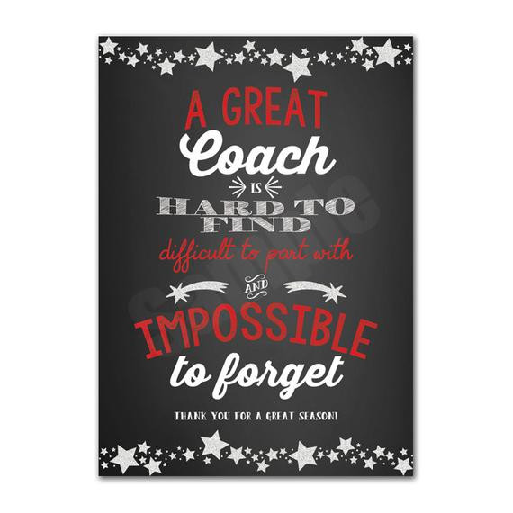 Coach Thank You Gift Ideas
 Coach Appreciation Thank You Card Printable Instant Download