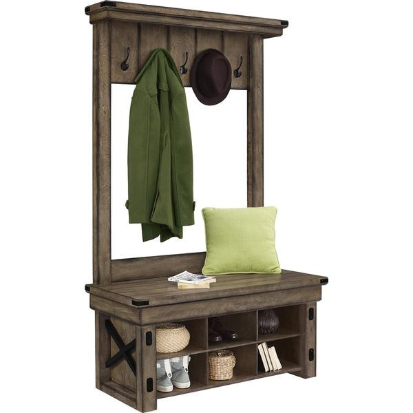 Coat Rack With Bench Storage
 Entry Bench and Coat Rack Hall Tree with Shelf Shoe