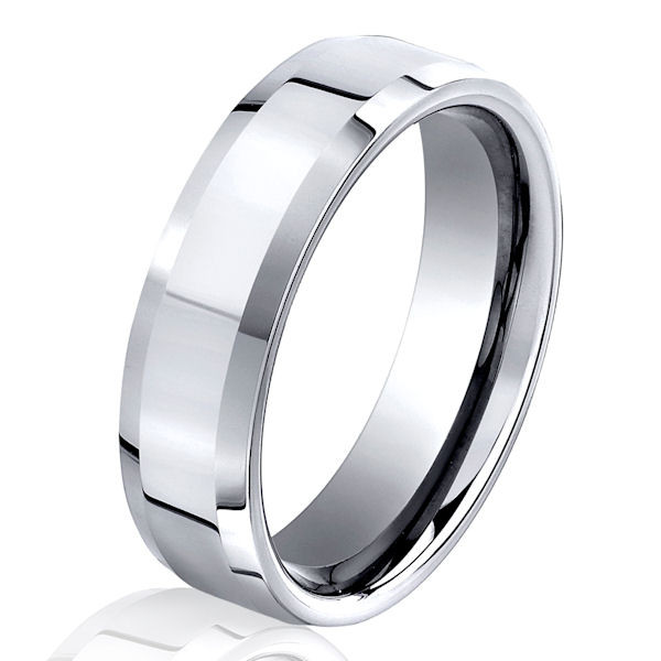 Cobalt Chrome Wedding Bands
 B C Cobalt Chrome Beveled Wedding Ring