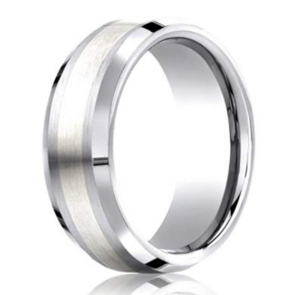 Cobalt Chrome Wedding Bands
 7mm Designer Cobalt Chrome Men s Wedding Ring With Silver