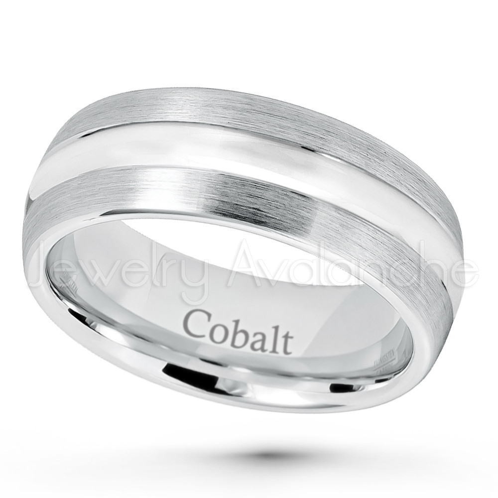 Cobalt Chrome Wedding Bands
 8mm Dome Cobalt Wedding Band – Brushed & Polished fort