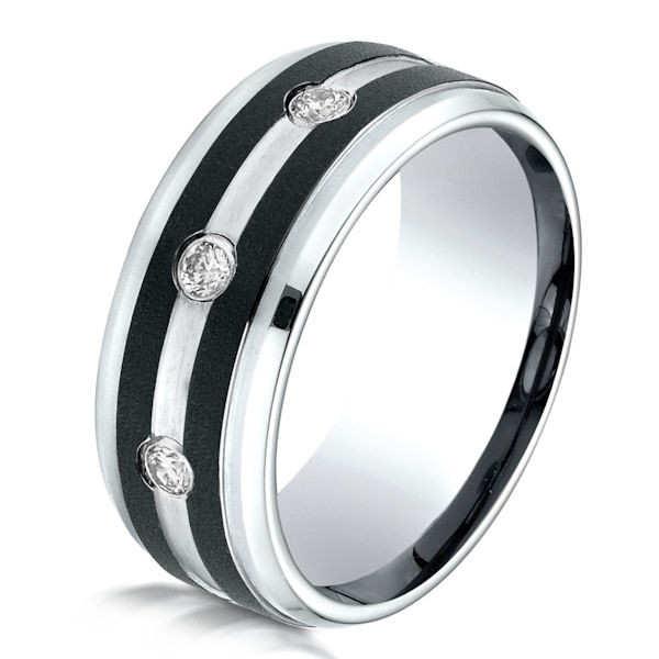 Cobalt Chrome Wedding Bands
 B CC Cobalt Chrome with Diamonds Wedding Ring