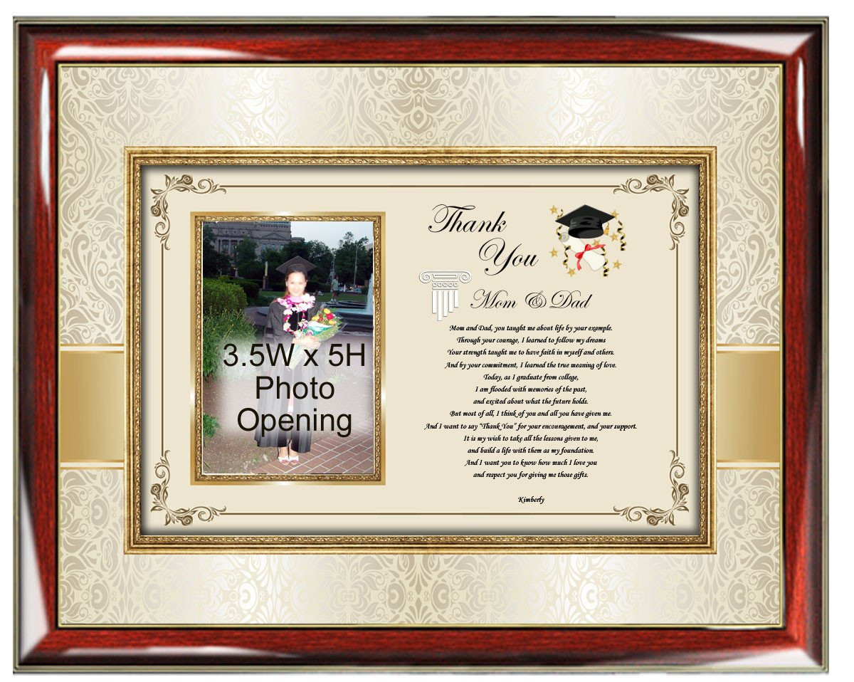 College Graduation Gift Ideas From Parents
 Graduation present parents picture photo frame thank you