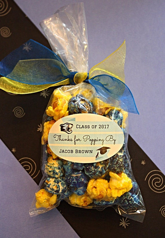 College Graduation Party Favors Ideas
 18 Class Color Popcorn Personalized Graduation Party favors