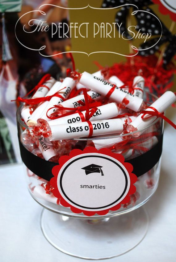College Graduation Party Favors Ideas
 Class of 2016 Graduation Party Smarties Diploma Candy