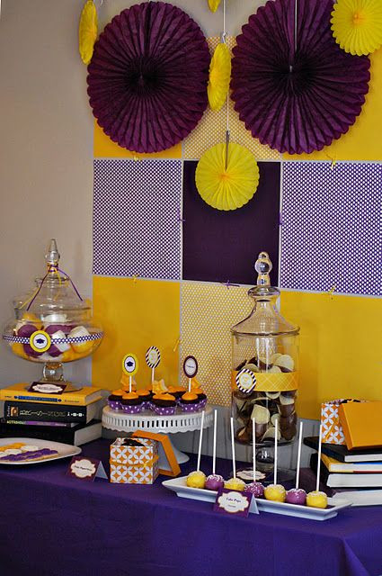 Colorful Graduation Party Ideas
 Purple and Gold graduation party