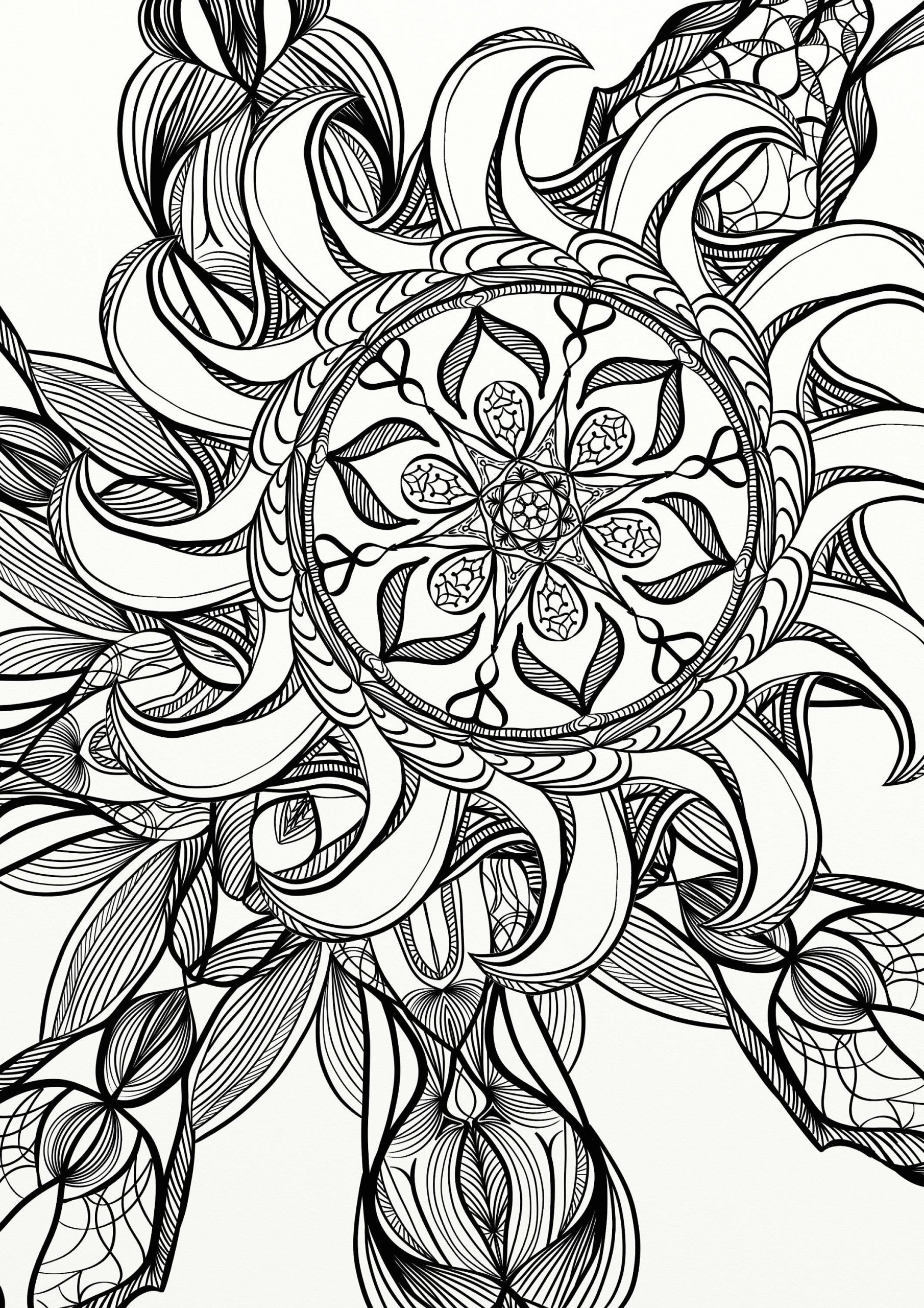 Coloring Book Adults
 Mandala Spiral Relaxing Adult Coloring Page