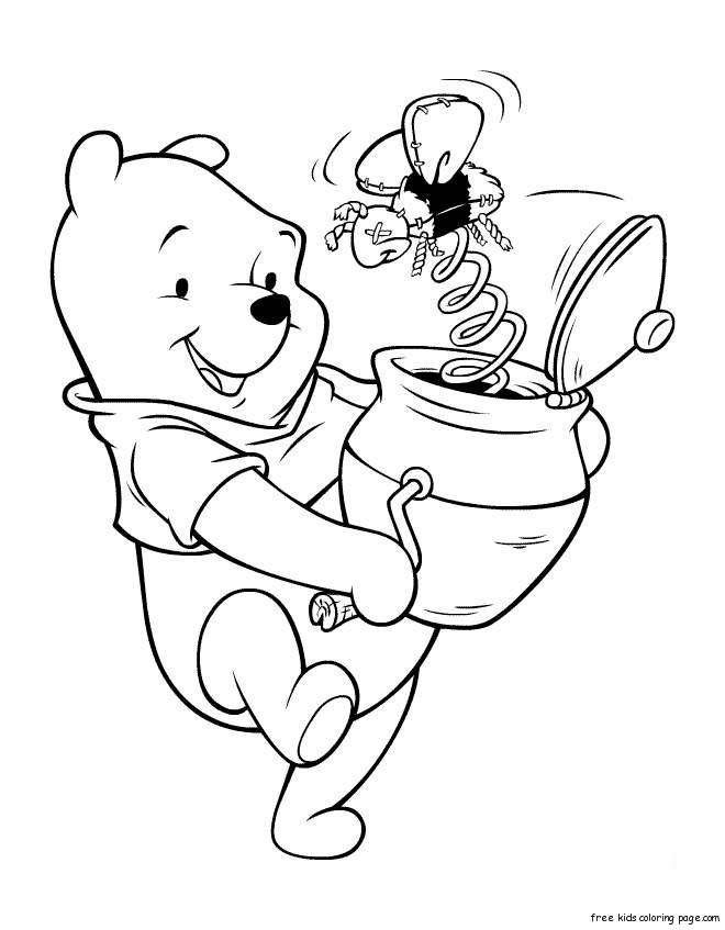 Coloring Book For Toddlers Free
 Coloring pages for kids Winnie the Pooh with honeyFree